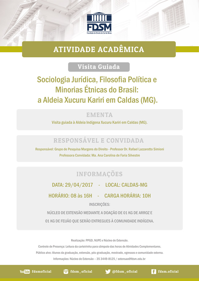 Notícia 3395 - VISITA GUIADA À ALDEIA XUCURU KARIRI, EM CALDAS (MG)