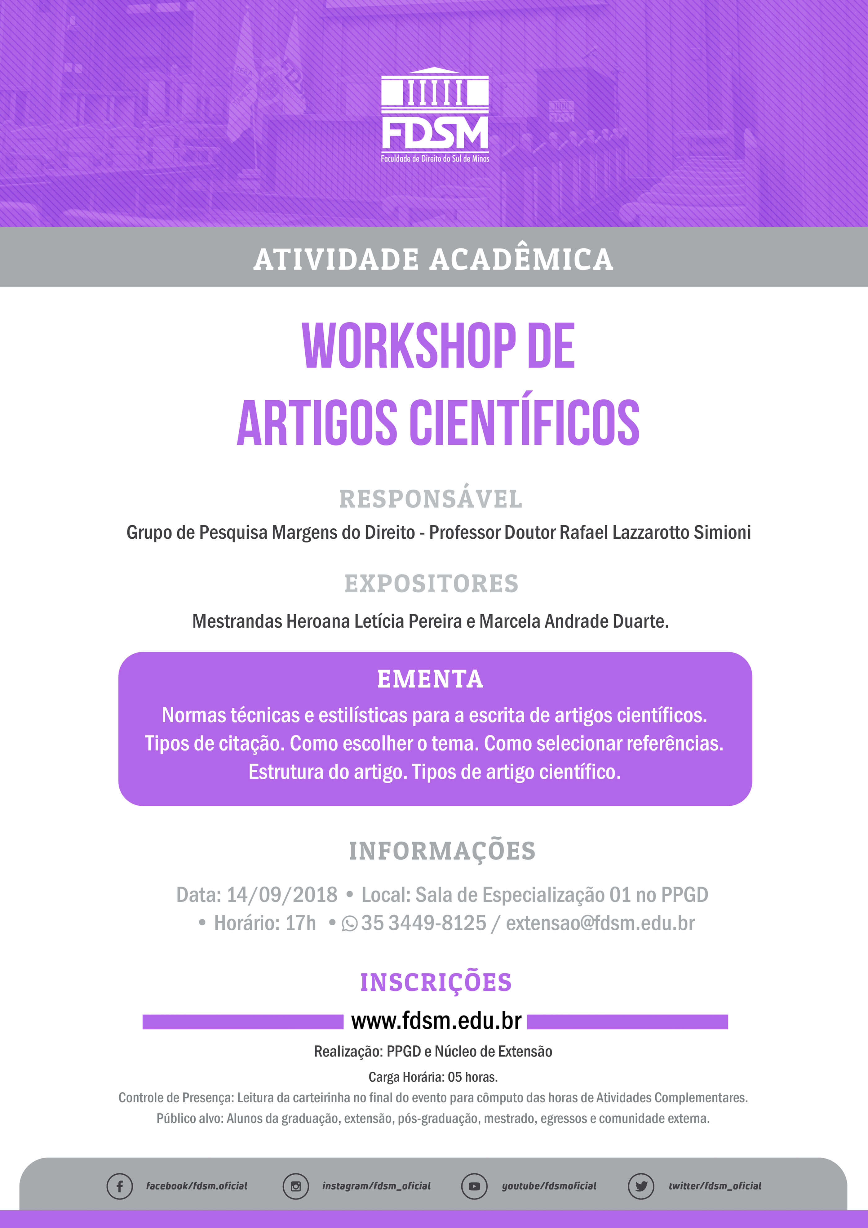 Evento 361 - WORKSHOP DE ARTIGOS CIENTÃFICOS