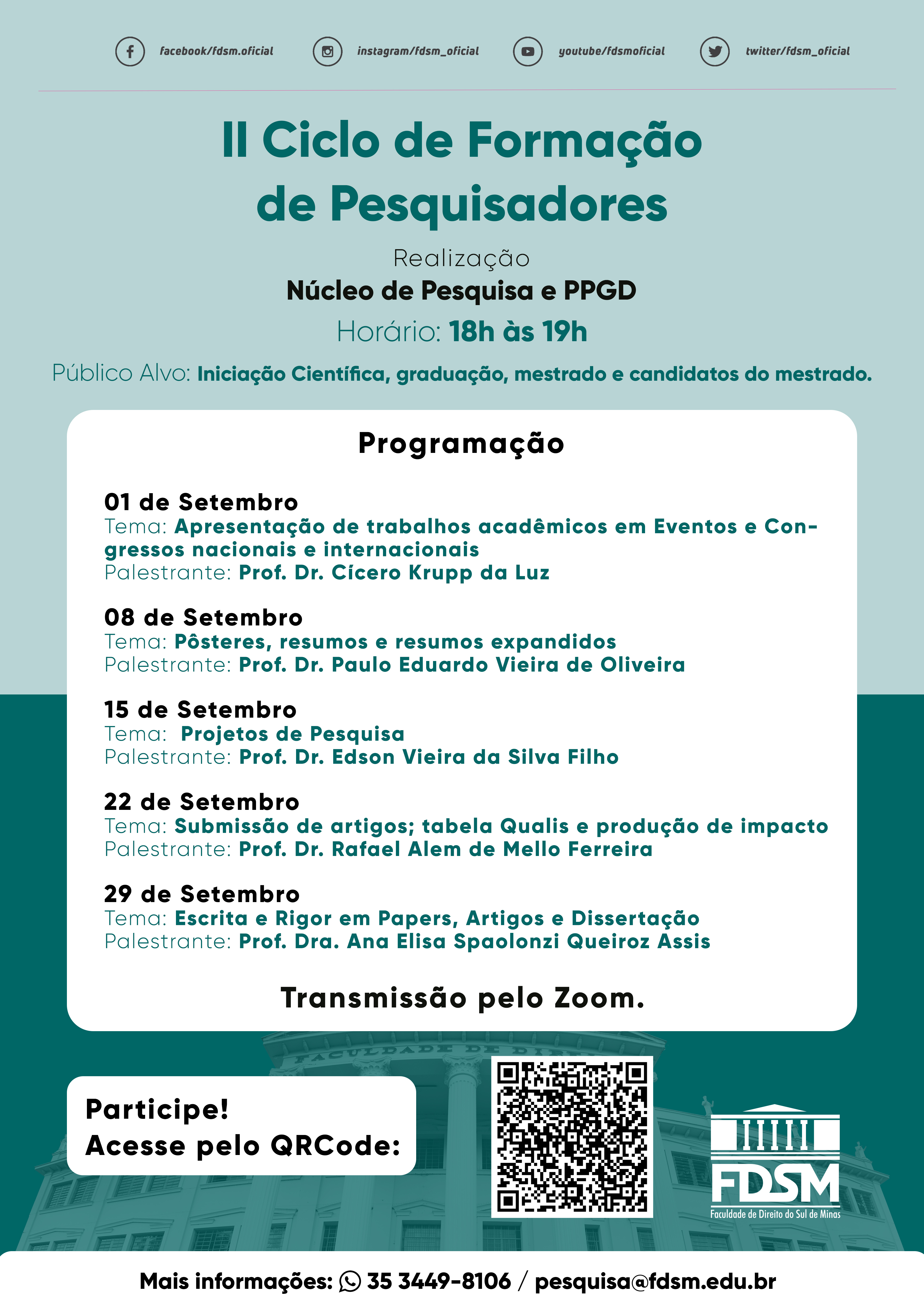 Evento 914 - II CICLO DE FORMAÃÃO DE PESQUISADORES