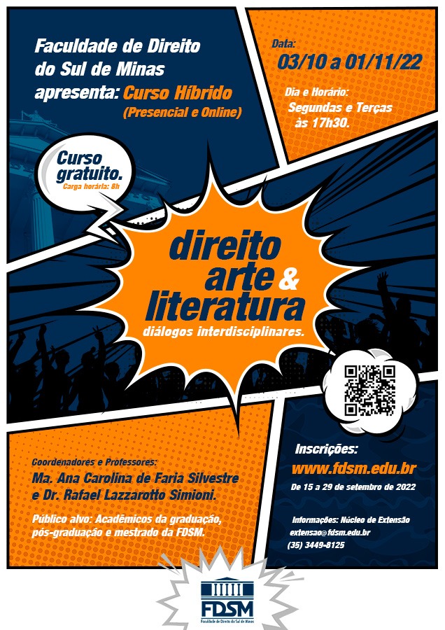 Evento 928 - CURSO 'DIREITO, ARTE E LITERATURA: DIÃLOGOS INTERDISCIPLINARES'