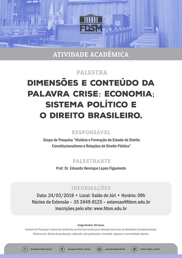 Evento 296 - PALESTRA ÂDIMENSÃES E CONTEÃDO DA PALAVRA CRISEÂ