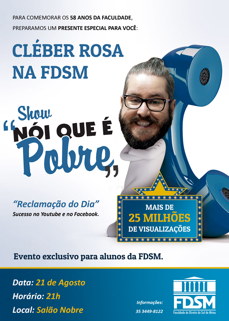 NotÃ­cia 3803 - CLÃBER ROSA NA FDSM - SHOW 'NÃIS QUE Ã POBRE'