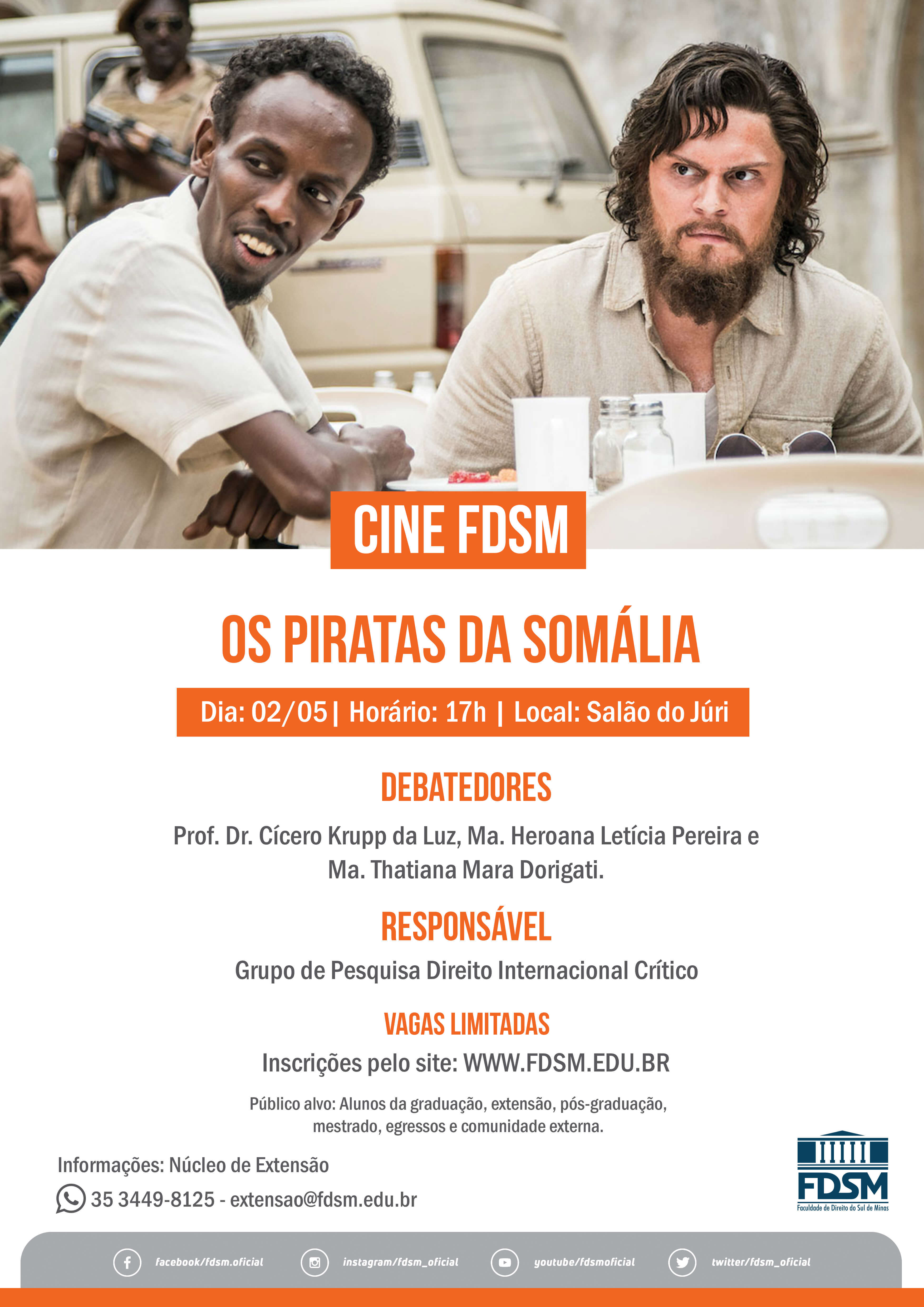 Evento 469 - CINE FDSM - OS PIRATAS DA SOMÁLIA