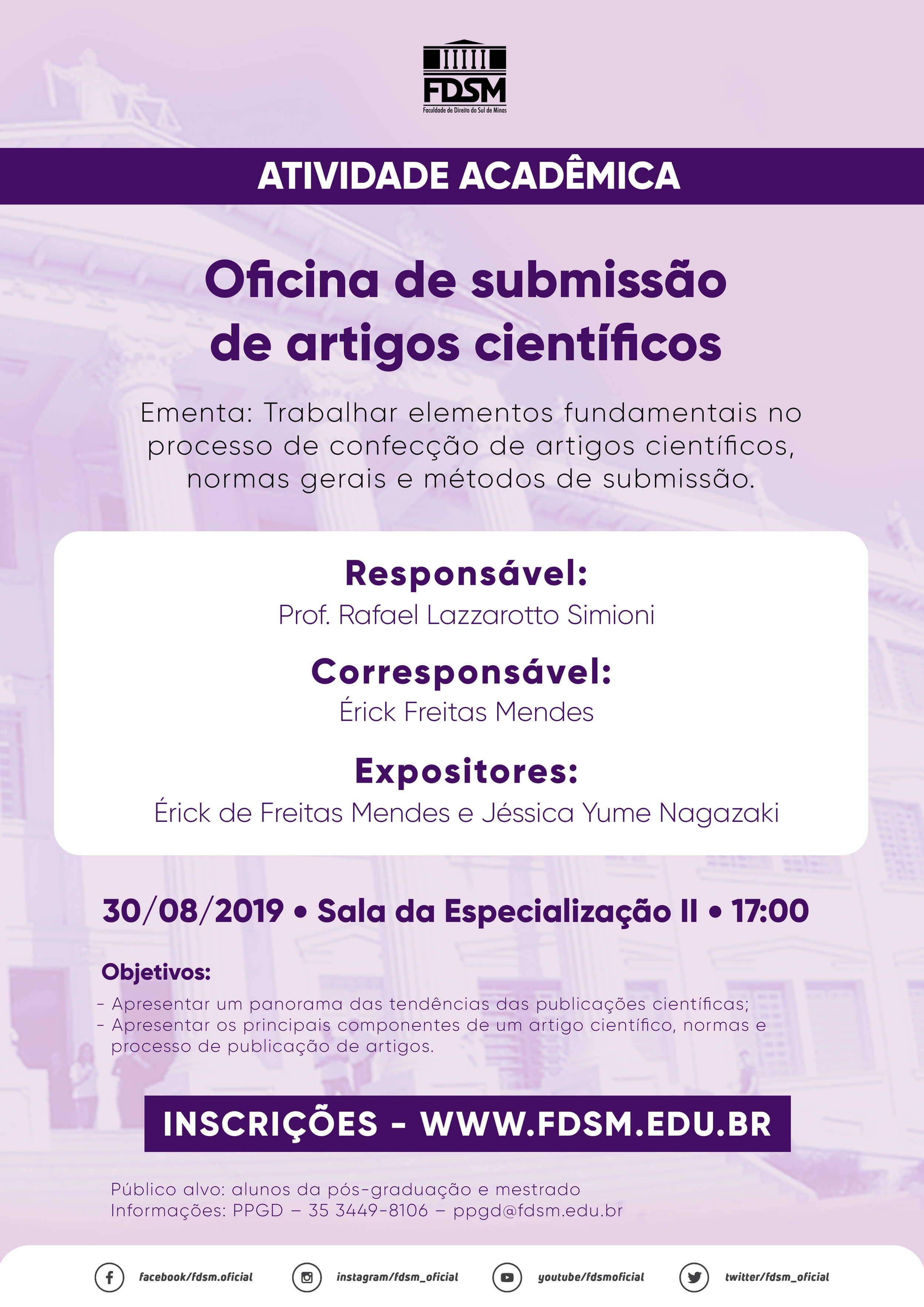 Evento 530 - OFICINA DE SUBMISSÃO DE ARTIGOS CIENTÍFICOS
